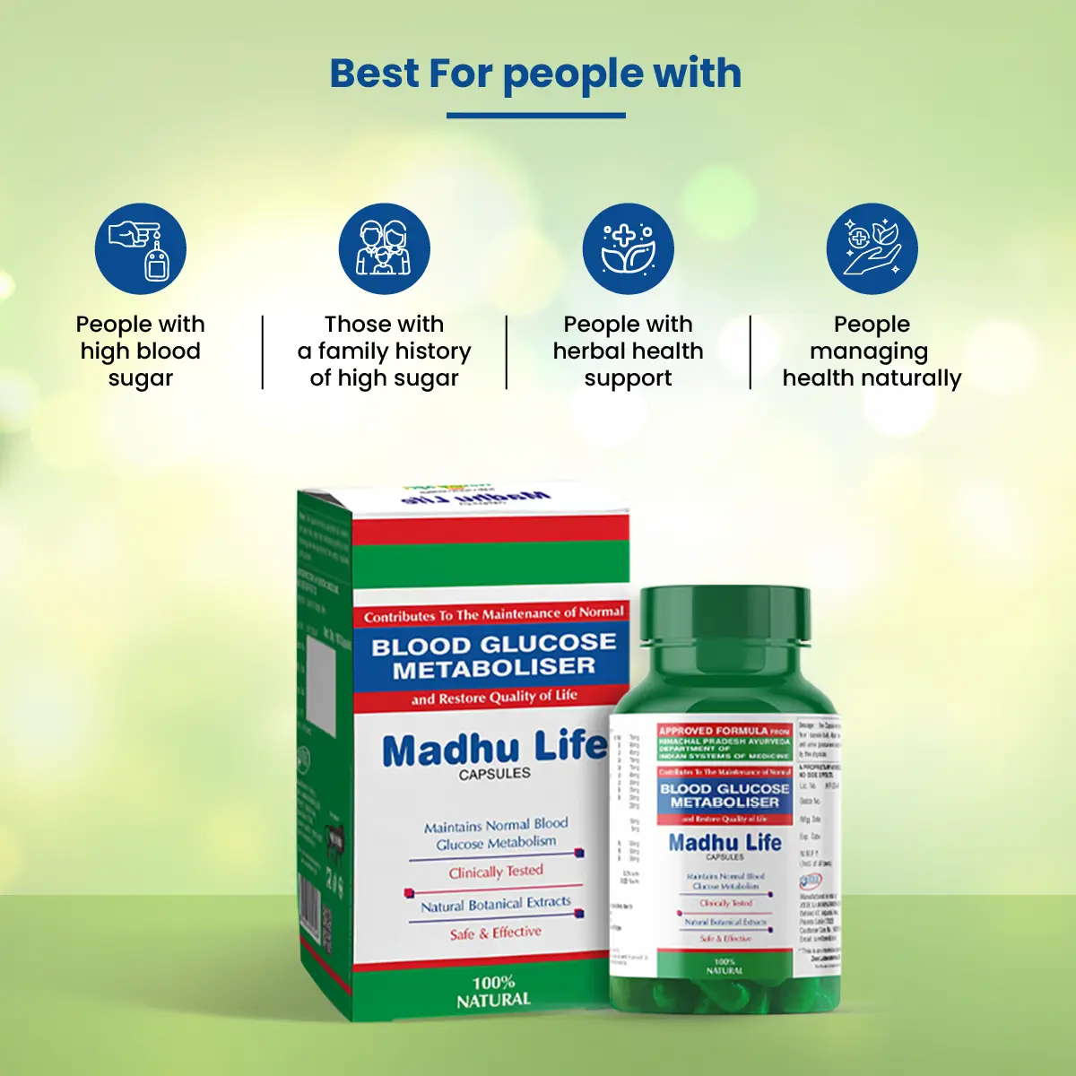 NatureXprt Madhu Life Capsules | 100% Natural Ayurvedic Medicine For Diabetes
